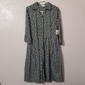 Charter Club Women Black White Button down Dress